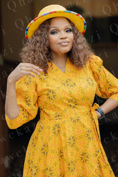 Yellow Beaded Hat