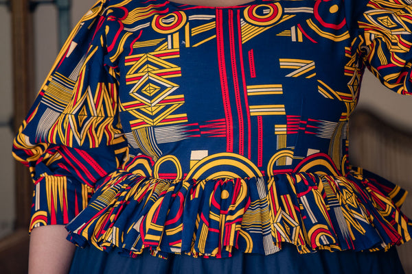 Tiered Peplum Ankara Dress