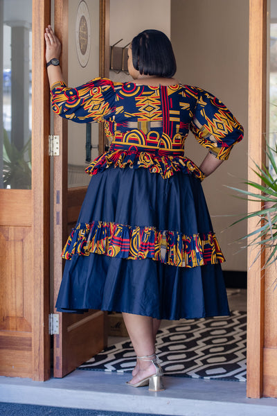 Tiered Peplum Ankara Dress