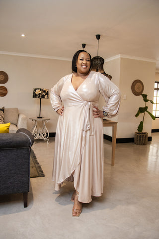 Nandi Rose Gold Metallic Dress