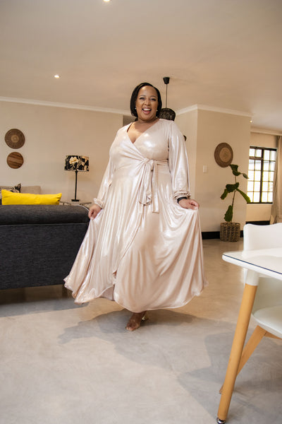 Nandi Rose Gold Metallic Dress