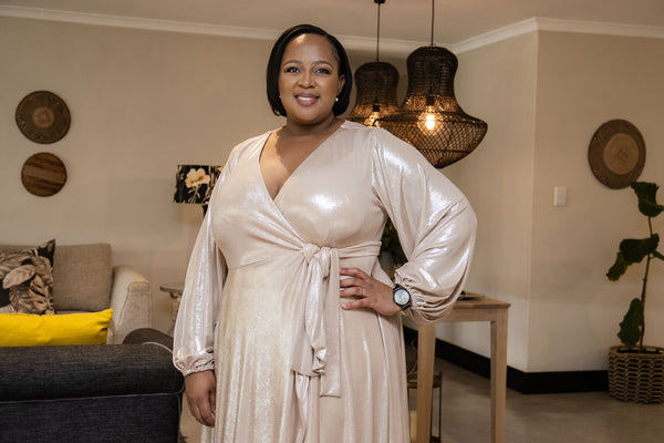 Nandi Rose Gold Metallic Dress