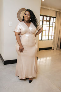 Sam Rose Gold Metallic Dress