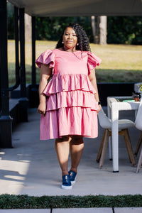 Soft Pink Flounce Dress