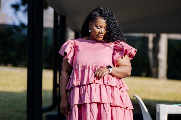Soft Pink Flounce Dress