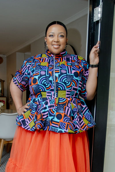 Ankara Print Peplum Top
