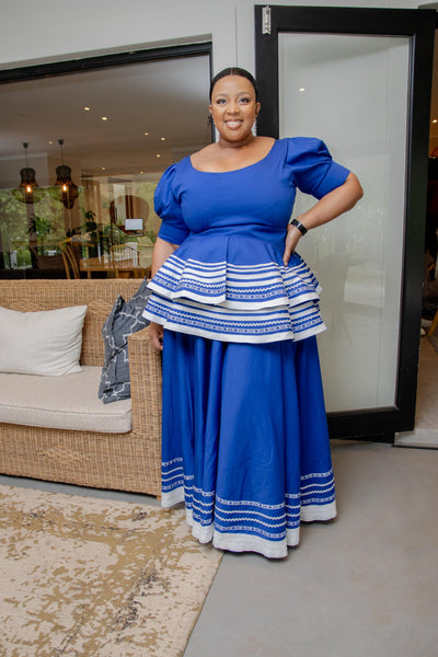 Nandi Royal Blue Mbhaco Dress