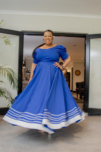 Nandi Royal Blue Mbhaco Dress