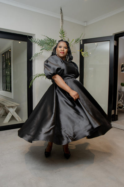 Sarifa Black Mikado Dress