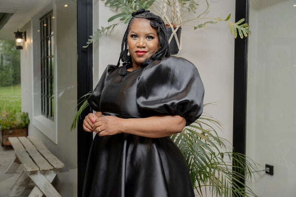 Sarifa Black Mikado Dress