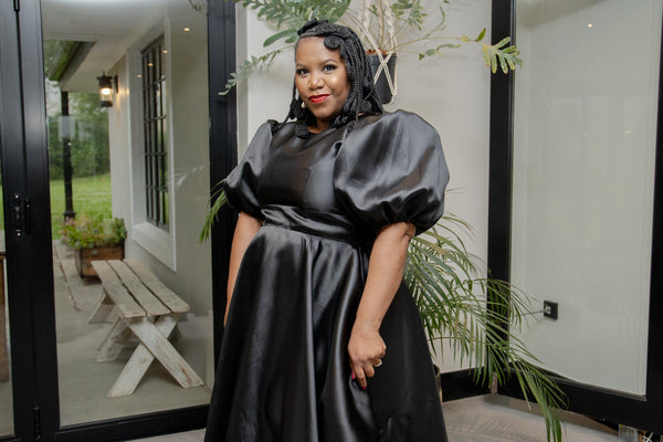 Sarifa Black Mikado Dress