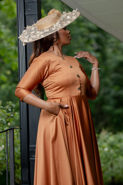 Gold Sheer Wide Brim Hat