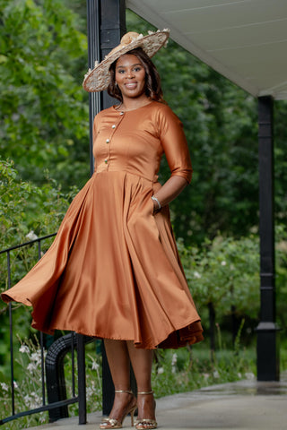 Bronze Button Dress