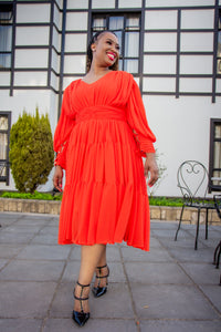 Orange Georgette Dress