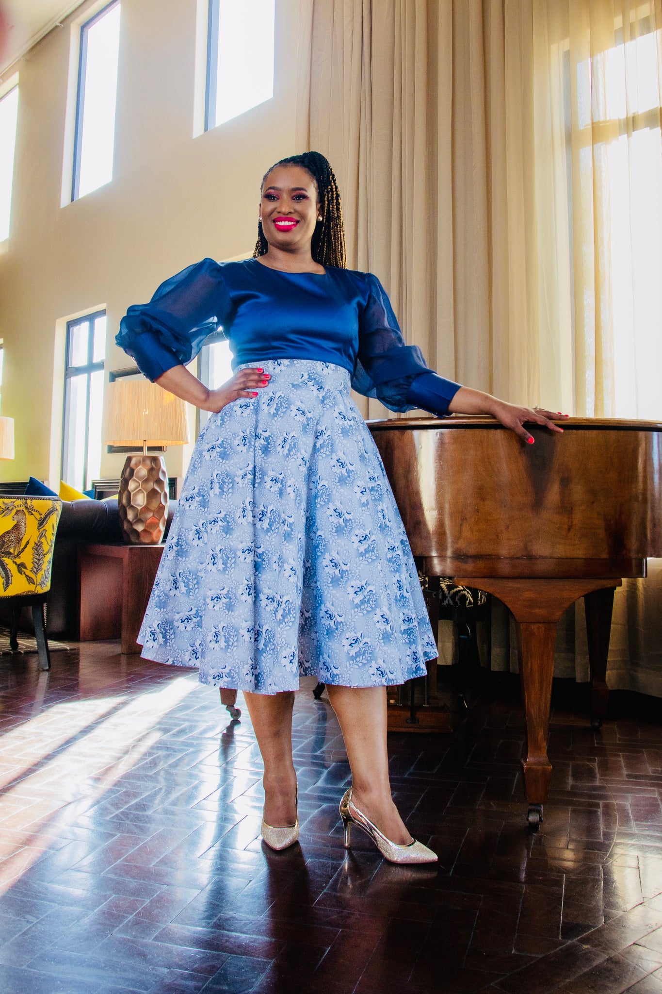 Avela Shweshwe Dress QhawekaziStyles Avela Shweshwe Dress QhawekaziStyles