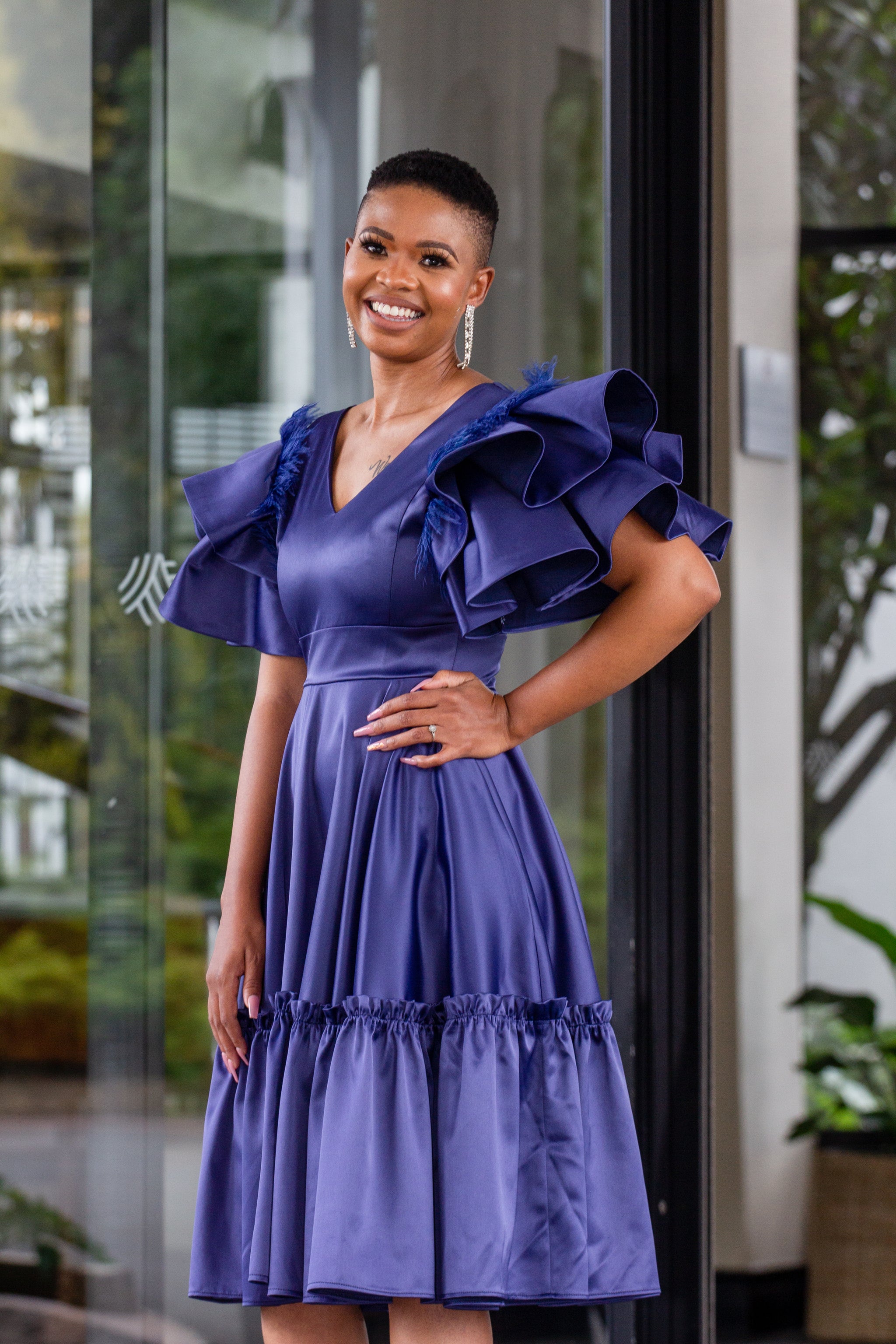 royal navy blue dress Royal Navy tulle gown with detachable sleeve XXL / 12 / Navy