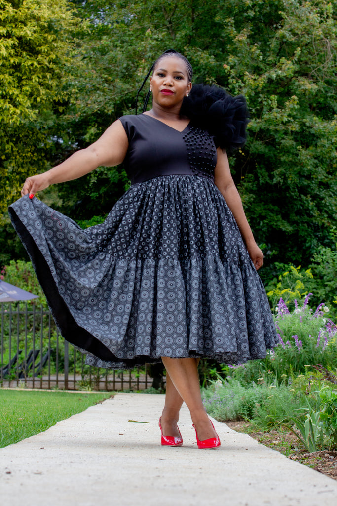 The Silondiwe Shweshwe Dress QhawekaziStyles The Silondiwe Shweshwe Dress QhawekaziStyles