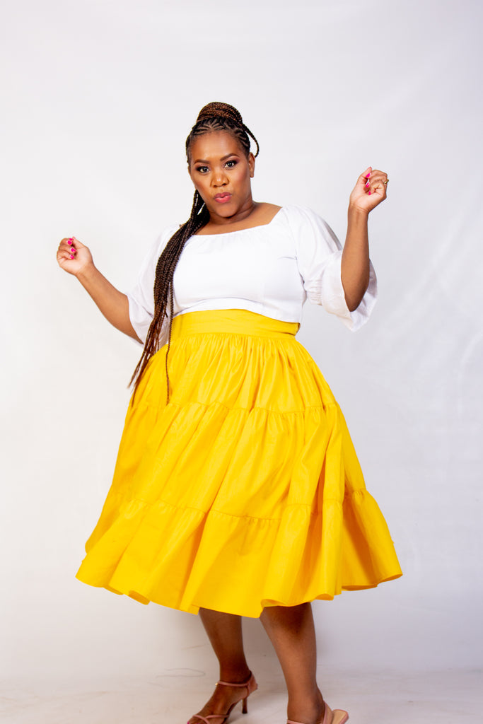 Yellow cotton maxi skirt Clearance