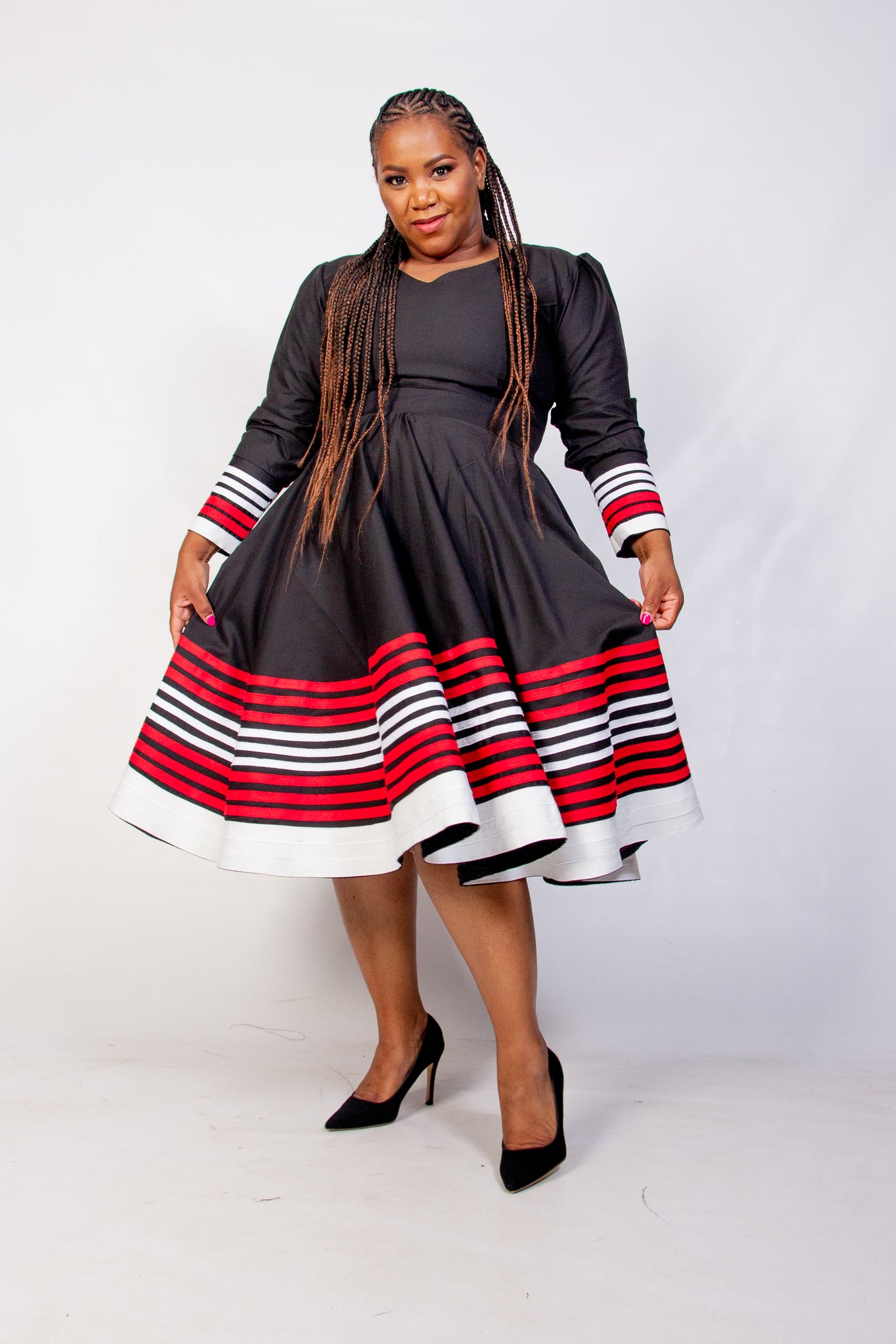 Modern Xhosa Dress in Black QhawekaziStyles Modern Xhosa Dress in Black QhawekaziStyles